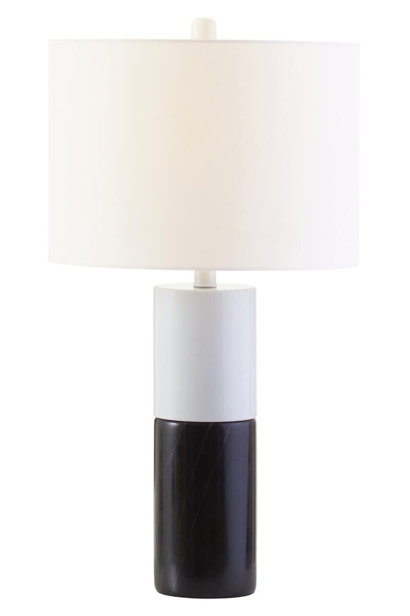 Hamilton Interiors Lighting Eben Black and White Marble Table Lamp House of Isabella UK