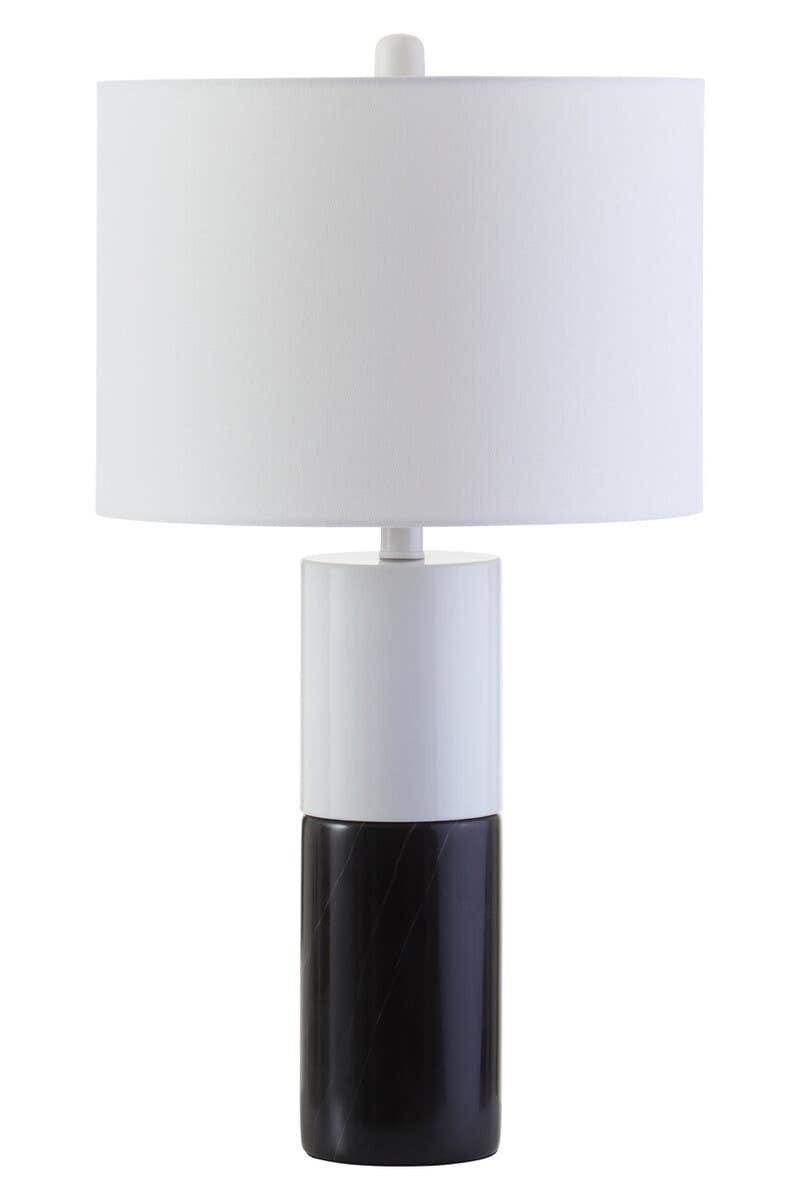 Hamilton Interiors Lighting Eben Black and White Marble Table Lamp House of Isabella UK