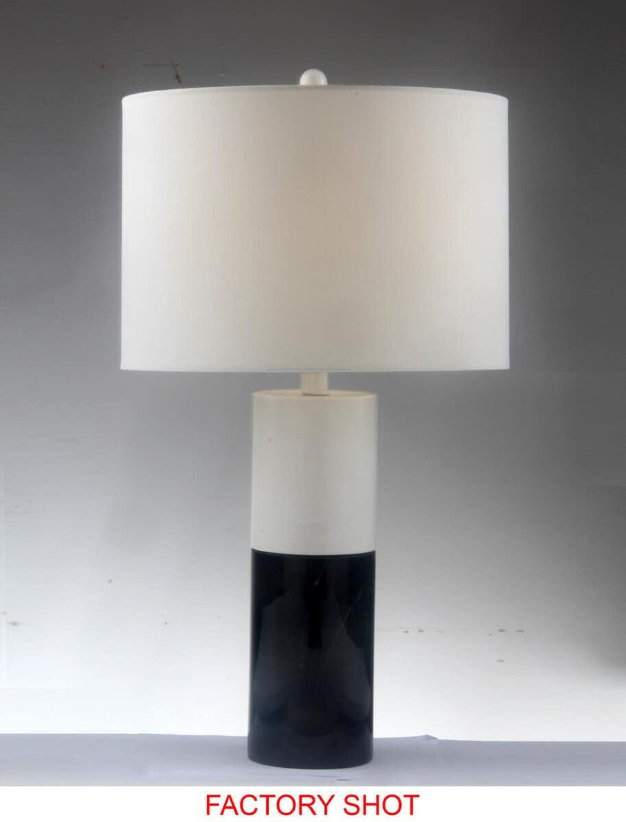 Hamilton Interiors Lighting Eben Black and White Marble Table Lamp House of Isabella UK
