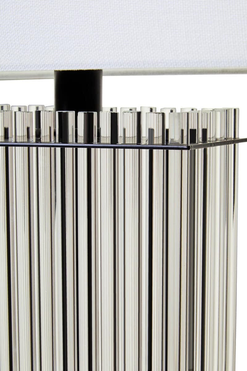 Hamilton Interiors Lighting Elana Clear Glass Table Lamp With Matte Black Base House of Isabella UK