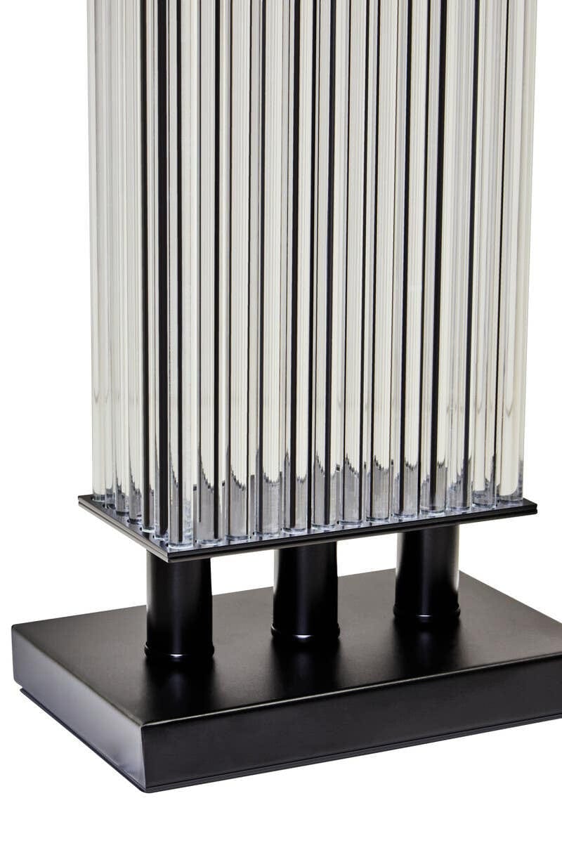 Hamilton Interiors Lighting Elana Clear Glass Table Lamp With Matte Black Base House of Isabella UK