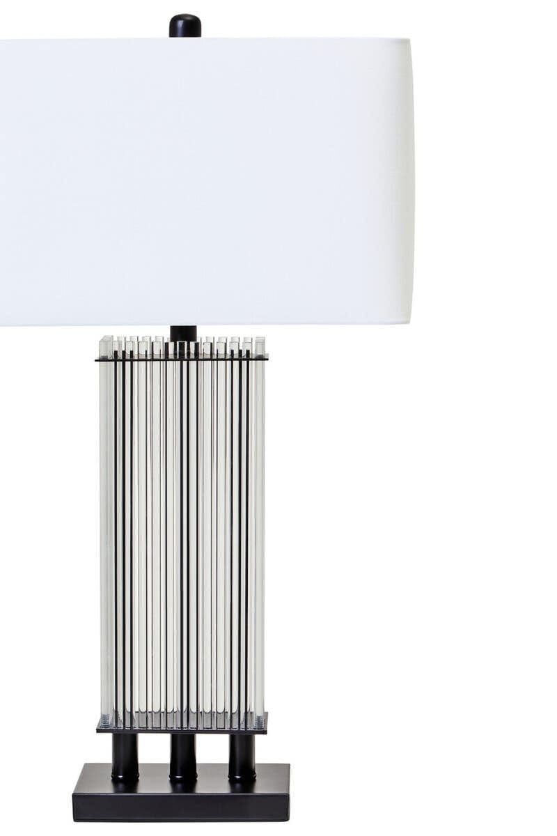 Hamilton Interiors Lighting Elana Clear Glass Table Lamp With Matte Black Base House of Isabella UK