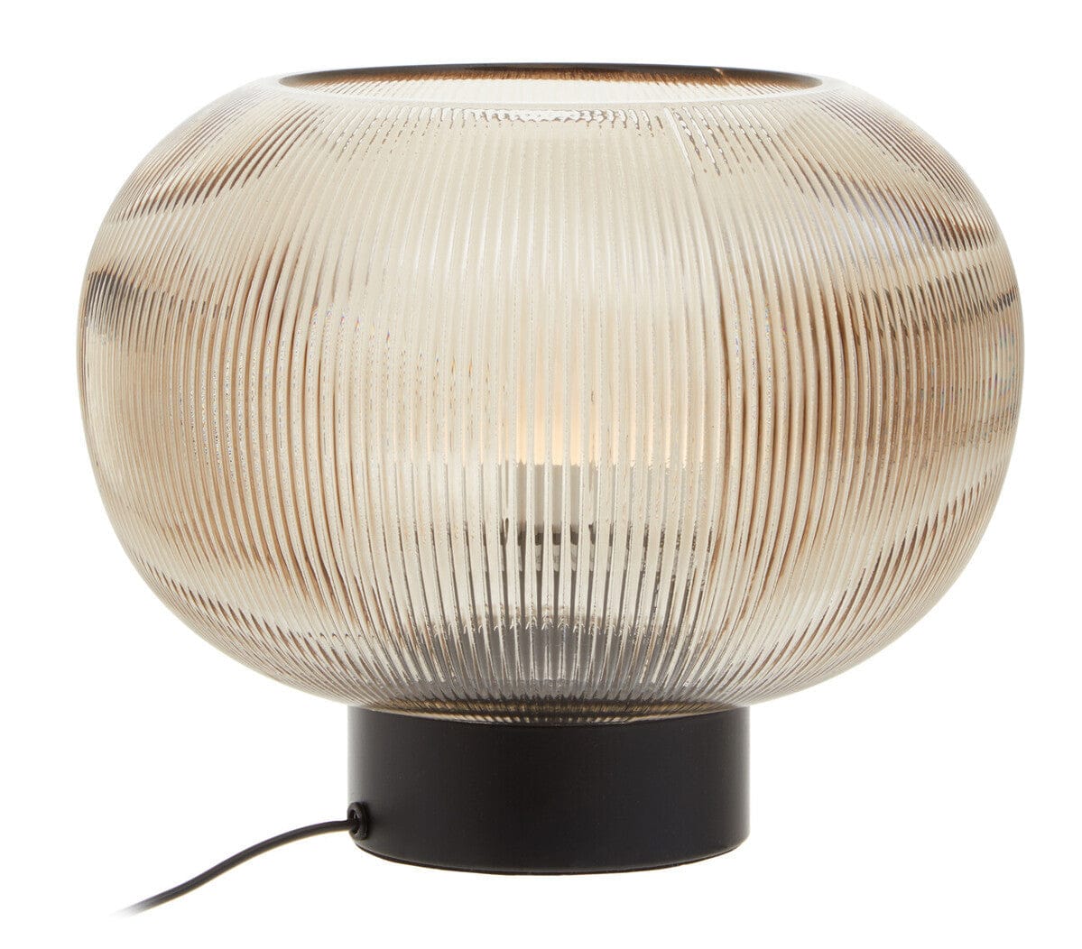 Hamilton Interiors Lighting Enola Large Ribbed Smoked Glass Table Lamp House of Isabella UK