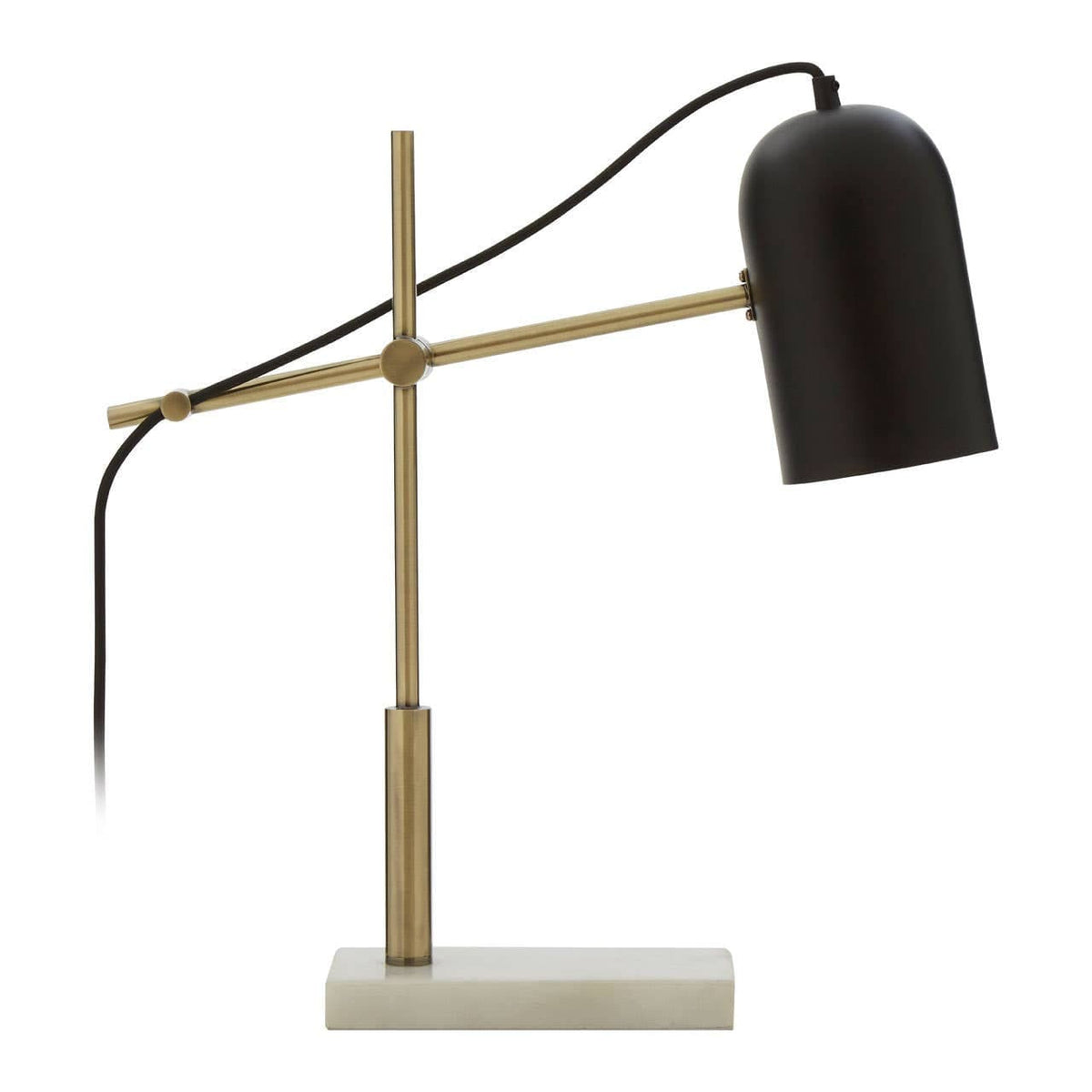 Hamilton Interiors Lighting Equipose Black and Gold Desk Lamp with Marble Base House of Isabella UK