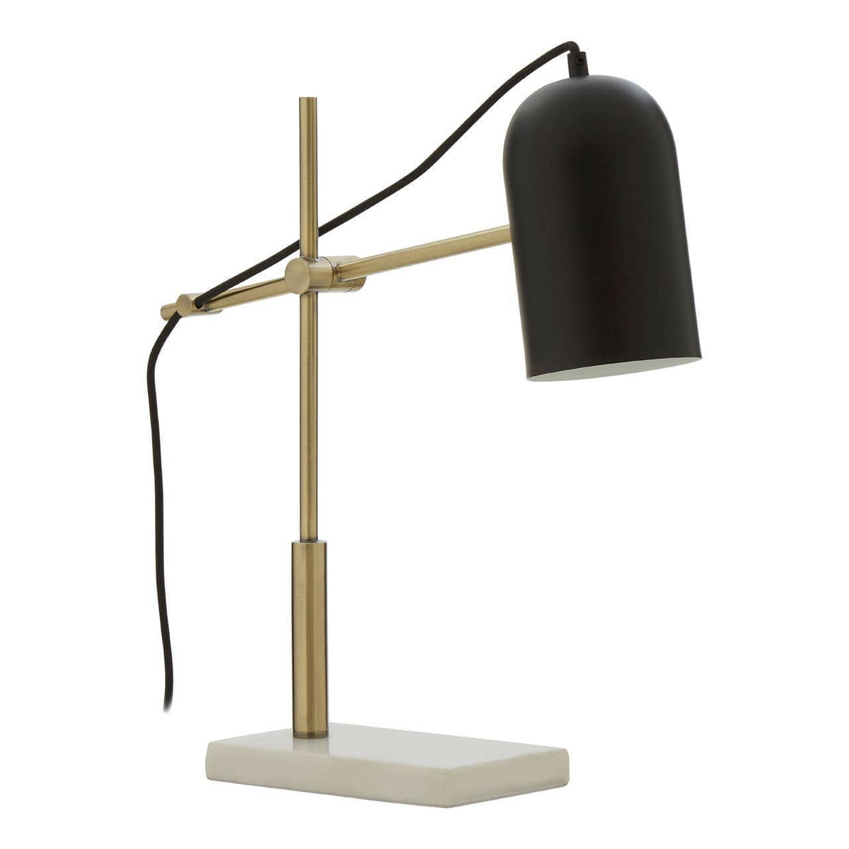 Hamilton Interiors Lighting Equipose Black and Gold Desk Lamp with Marble Base House of Isabella UK