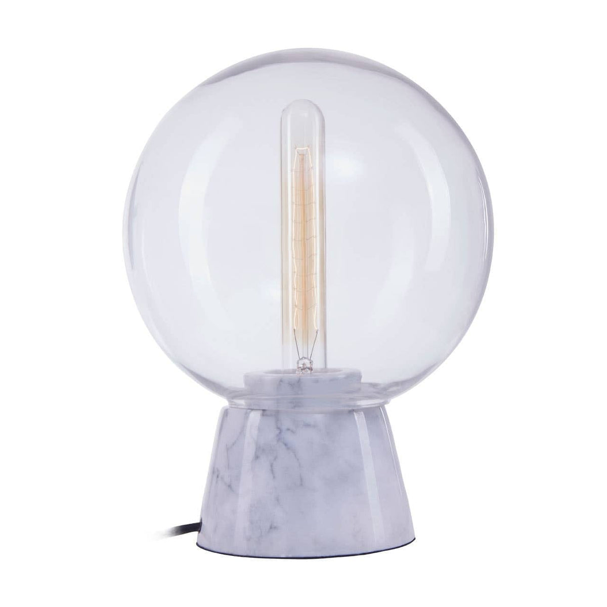 Hamilton Interiors Lighting Lamonte Grey Marble Base EU Plug Globe Lamp House of Isabella UK
