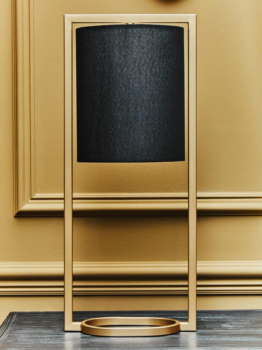 Hamilton Interiors Lighting Lara Black Shade With Gold Finish Metal Frame Table Lamp House of Isabella UK