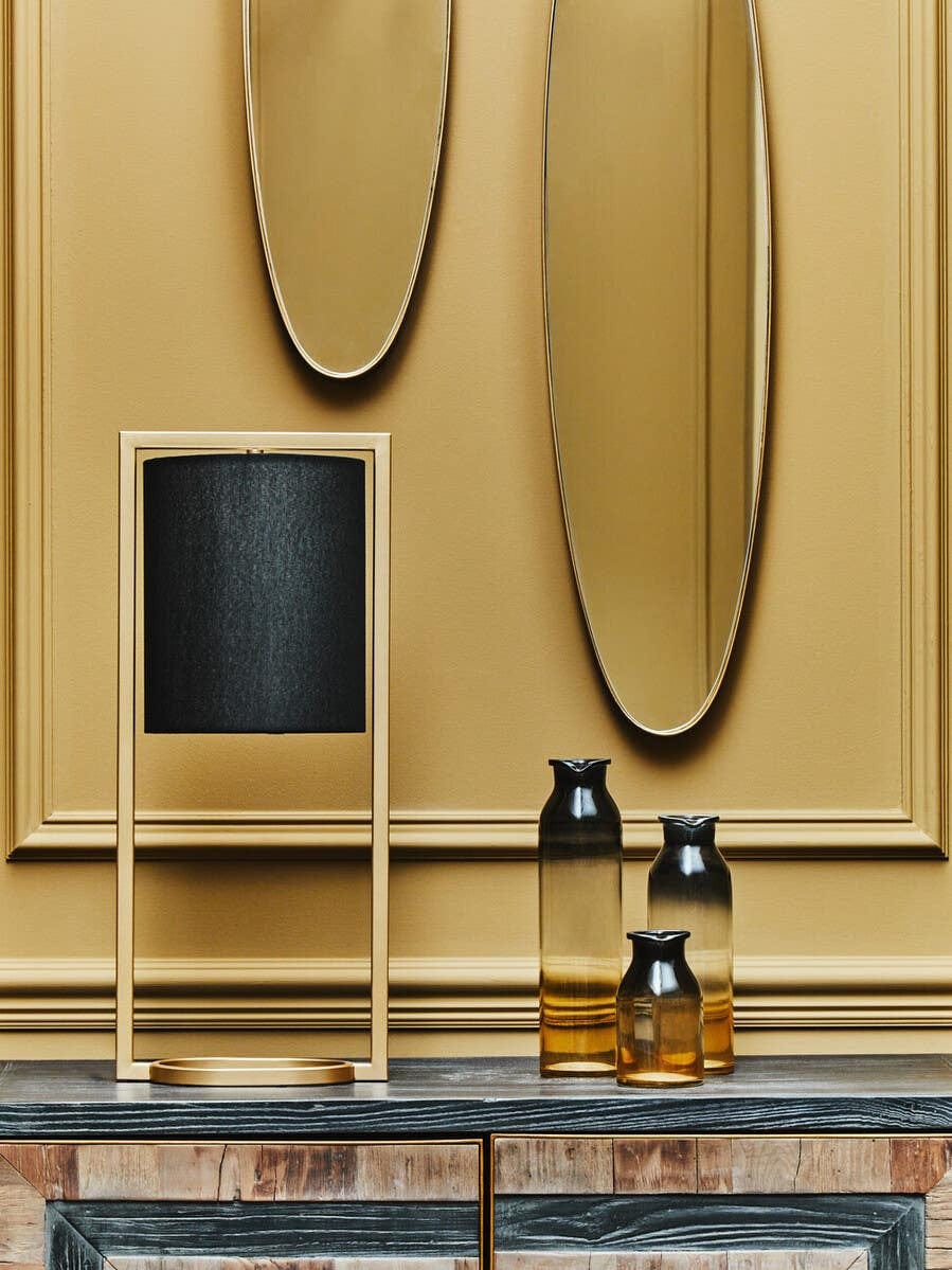 Hamilton Interiors Lighting Lara Black Shade With Gold Finish Metal Frame Table Lamp House of Isabella UK