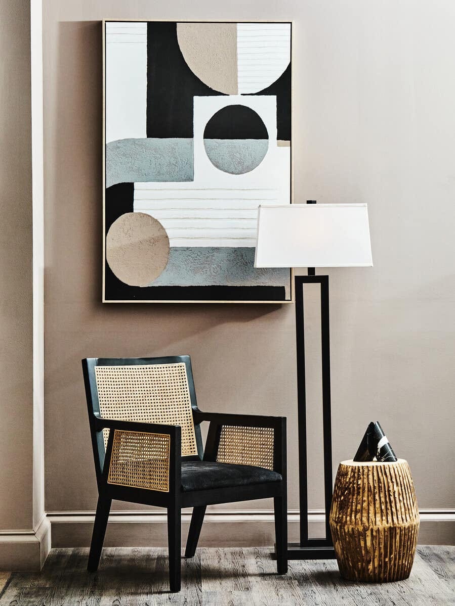 Hamilton Interiors Lighting Leora Black and White Floor Lamp House of Isabella UK
