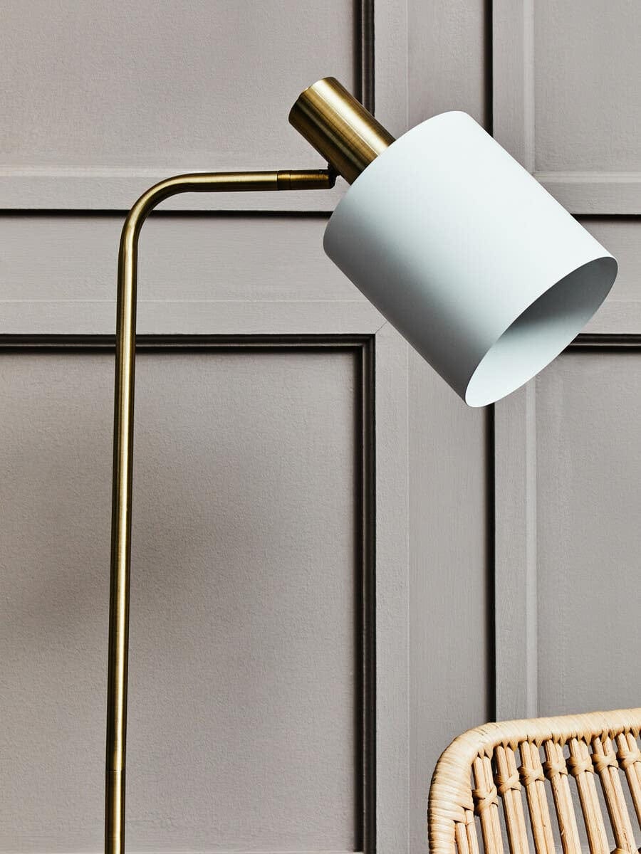 Hamilton Interiors Lighting Newton White Marble and Gold Floor Lamp House of Isabella UK