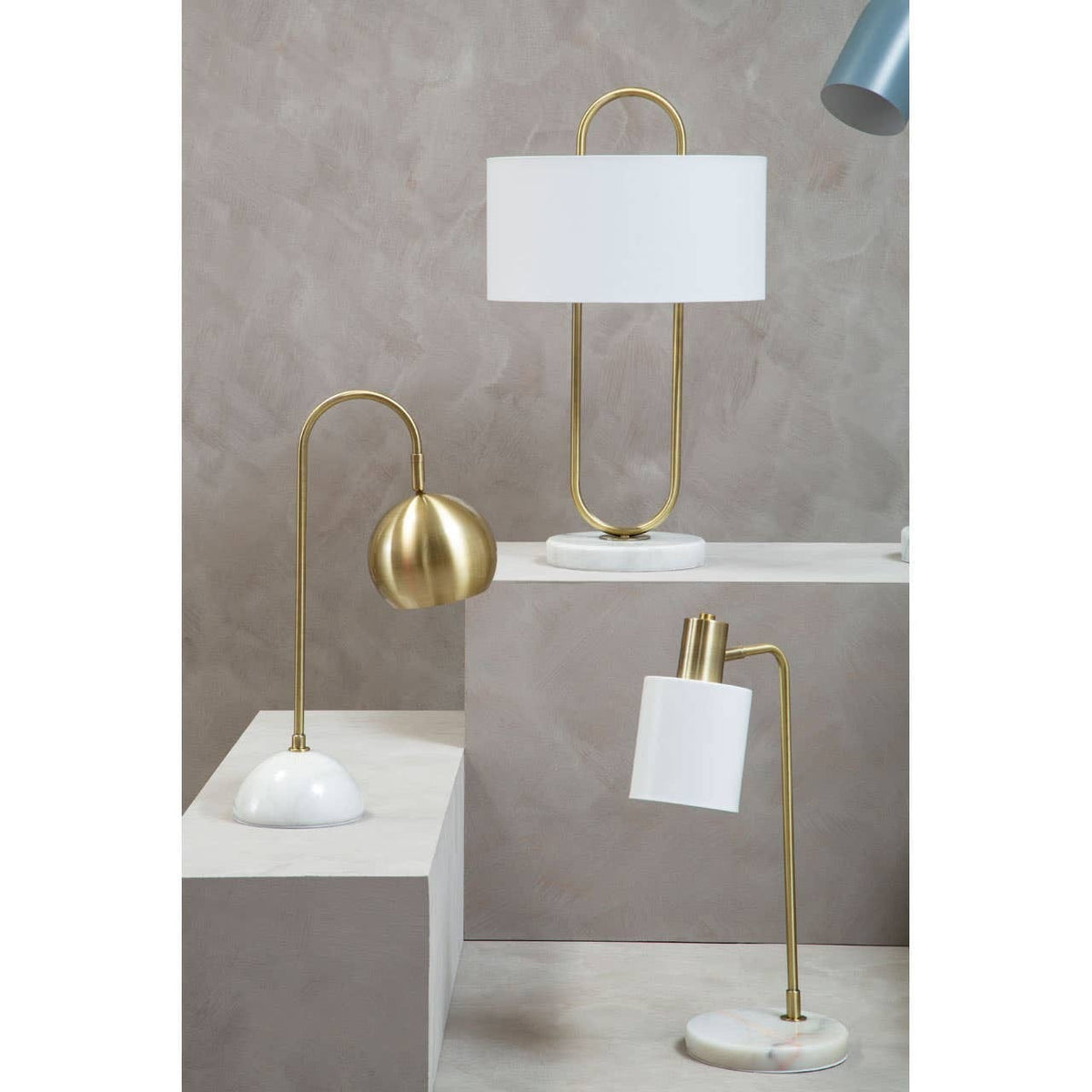 Hamilton Interiors Lighting Newton White Shade Desk Lamp House of Isabella UK