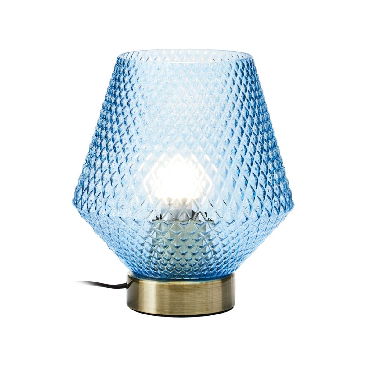 Hamilton Interiors Lighting Noble Blue Glass Table Lamp House of Isabella UK