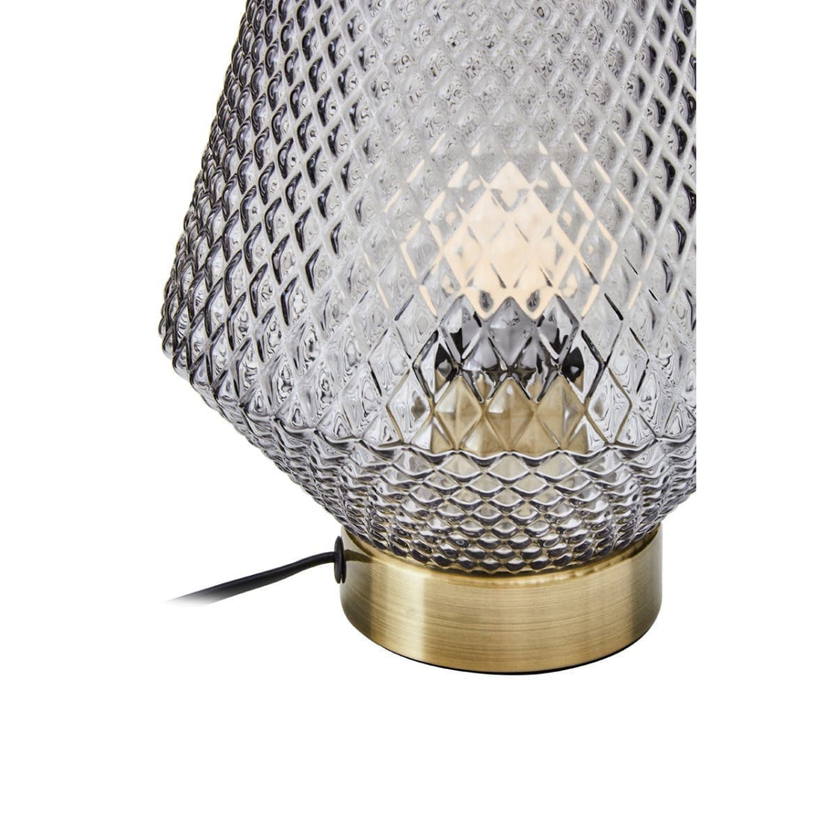 Hamilton Interiors Lighting Noble Grey Smoked Glass Table Lamp House of Isabella UK