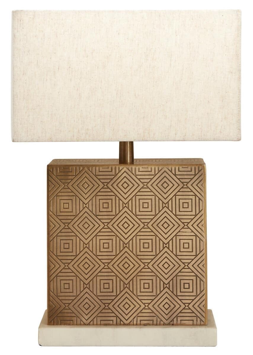Hamilton Interiors Lighting Savoy Gold Finish and Marble Base Table Lamp House of Isabella UK