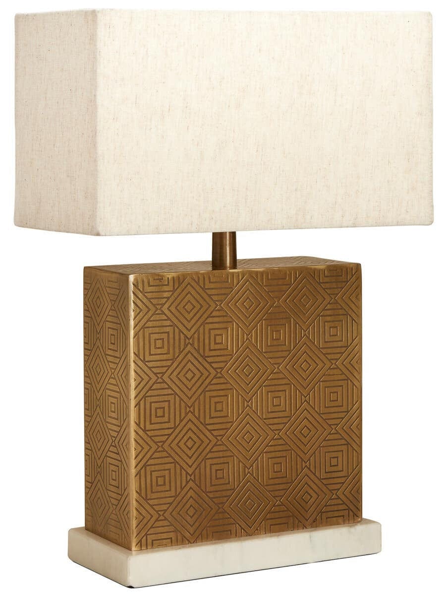 Hamilton Interiors Lighting Savoy Gold Finish and Marble Base Table Lamp House of Isabella UK
