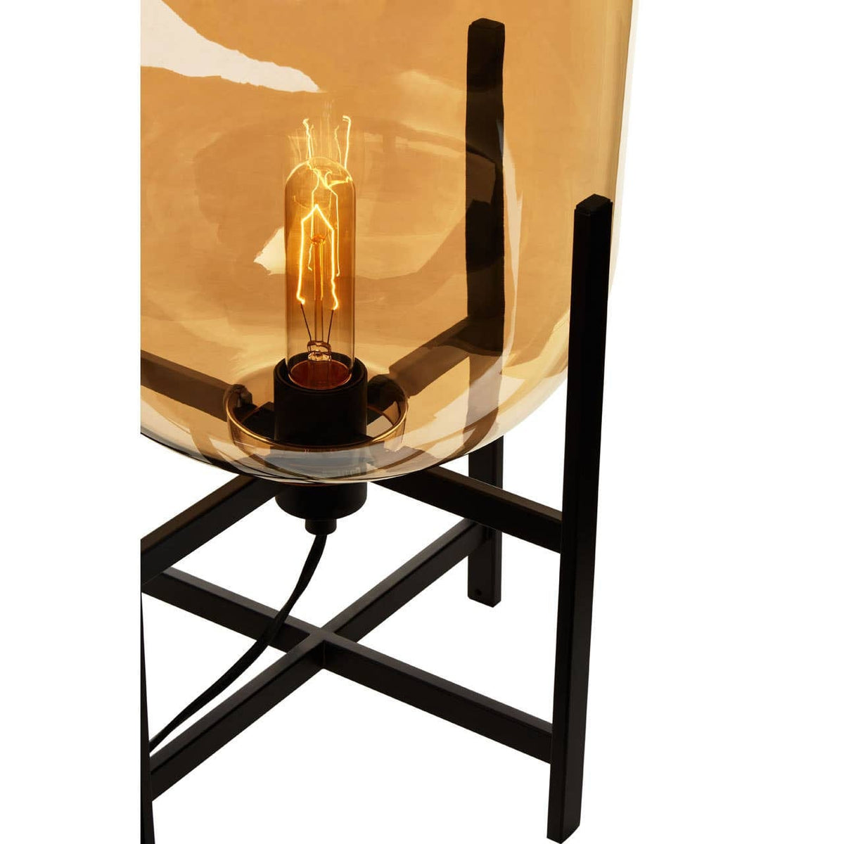 Hamilton Interiors Lighting Trieste Matte Black and Glass Table Lamp House of Isabella UK