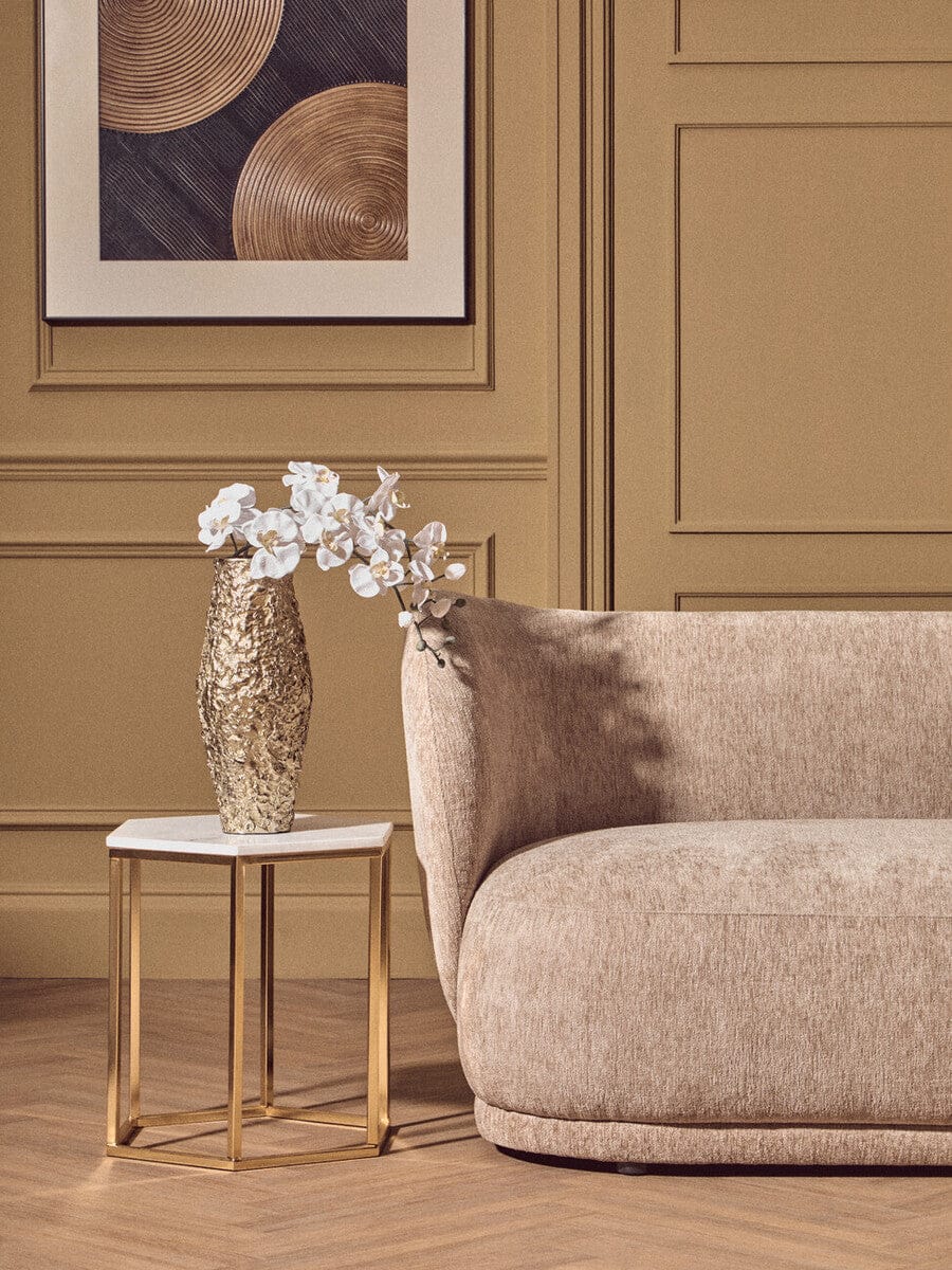 Hamilton Interiors Living Akola Gold Textured Small Metal Vase House of Isabella UK