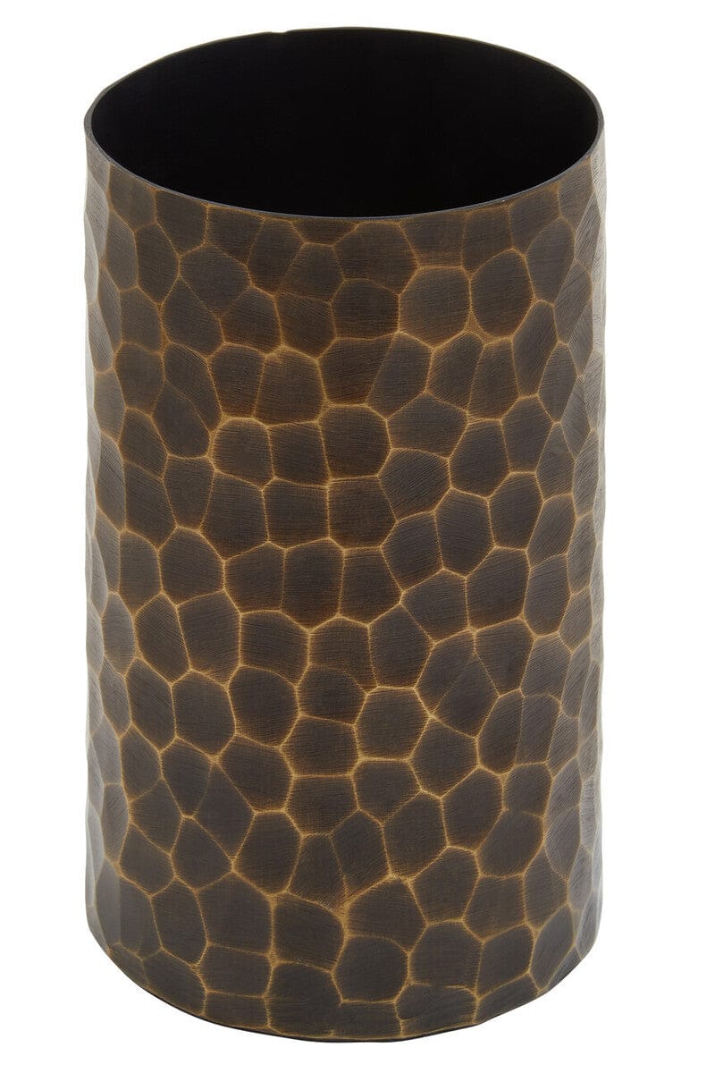 Hamilton Interiors Living Akola Small Antique Gold Metal Vase House of Isabella UK