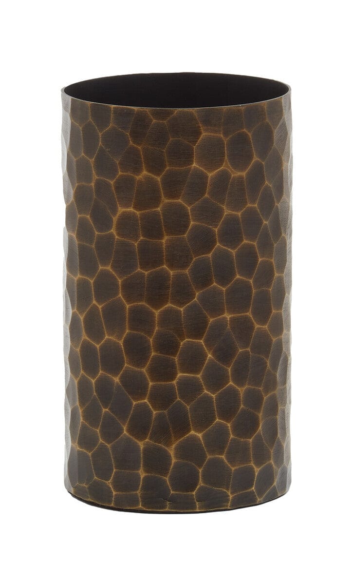 Hamilton Interiors Living Akola Small Antique Gold Metal Vase House of Isabella UK