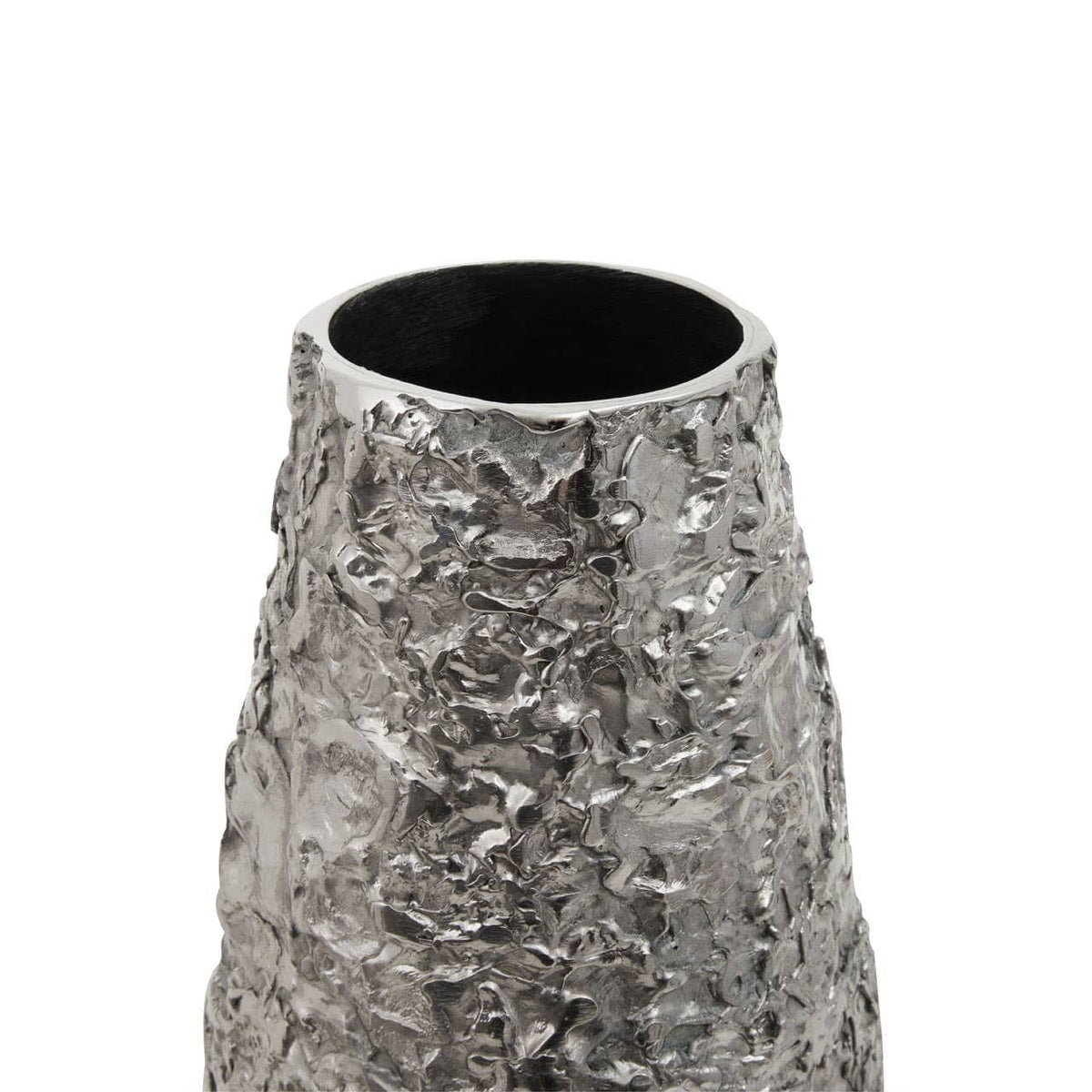 Hamilton Interiors Living Akola Small Silver Textured Metal Vase House of Isabella UK