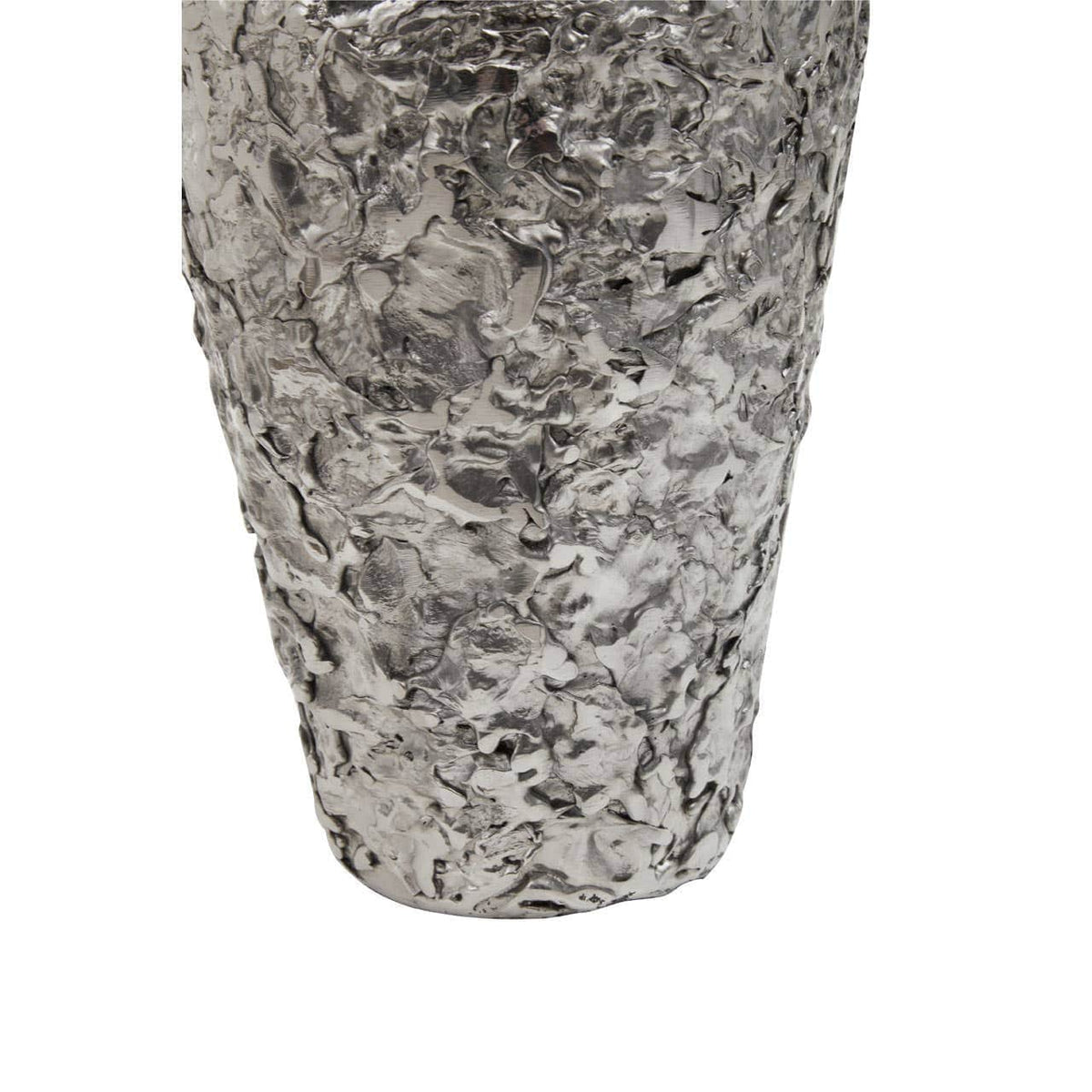 Hamilton Interiors Living Akola Small Silver Textured Metal Vase House of Isabella UK