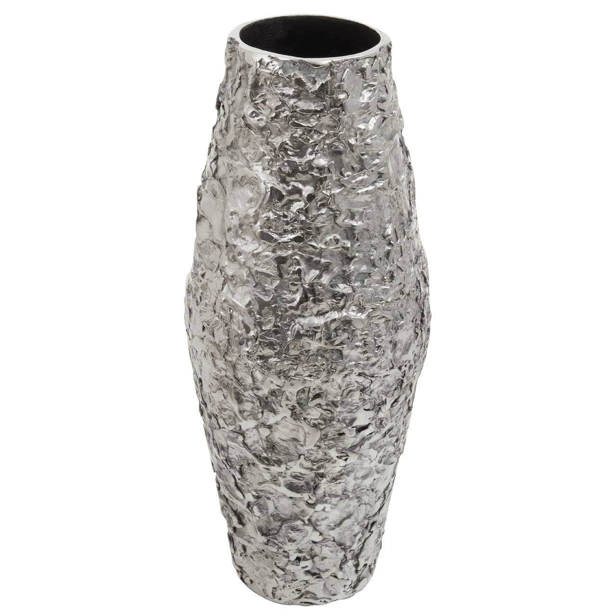 Hamilton Interiors Living Akola Small Silver Textured Metal Vase House of Isabella UK