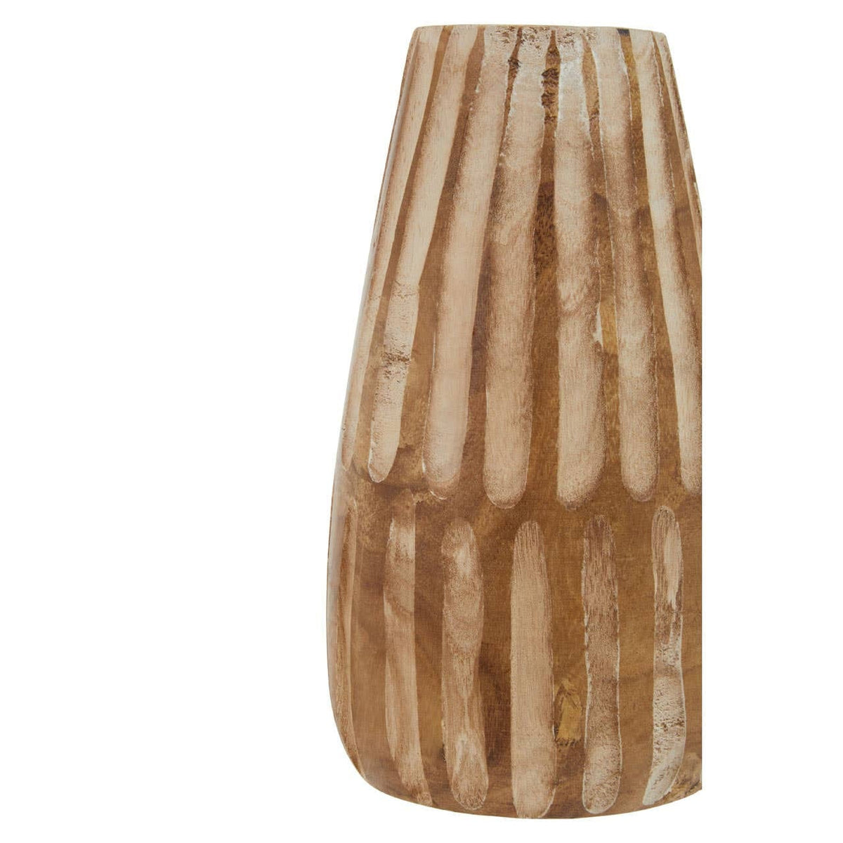 Hamilton Interiors Living Arlo Large Wooden Engraved Vase House of Isabella UK