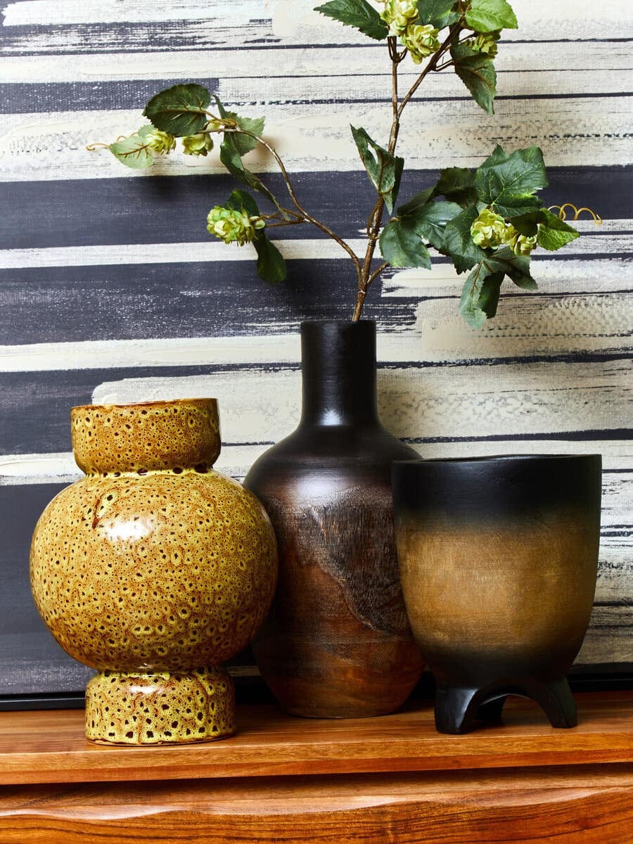Hamilton Interiors Living Arlo Large Wooden Ombre Vase House of Isabella UK