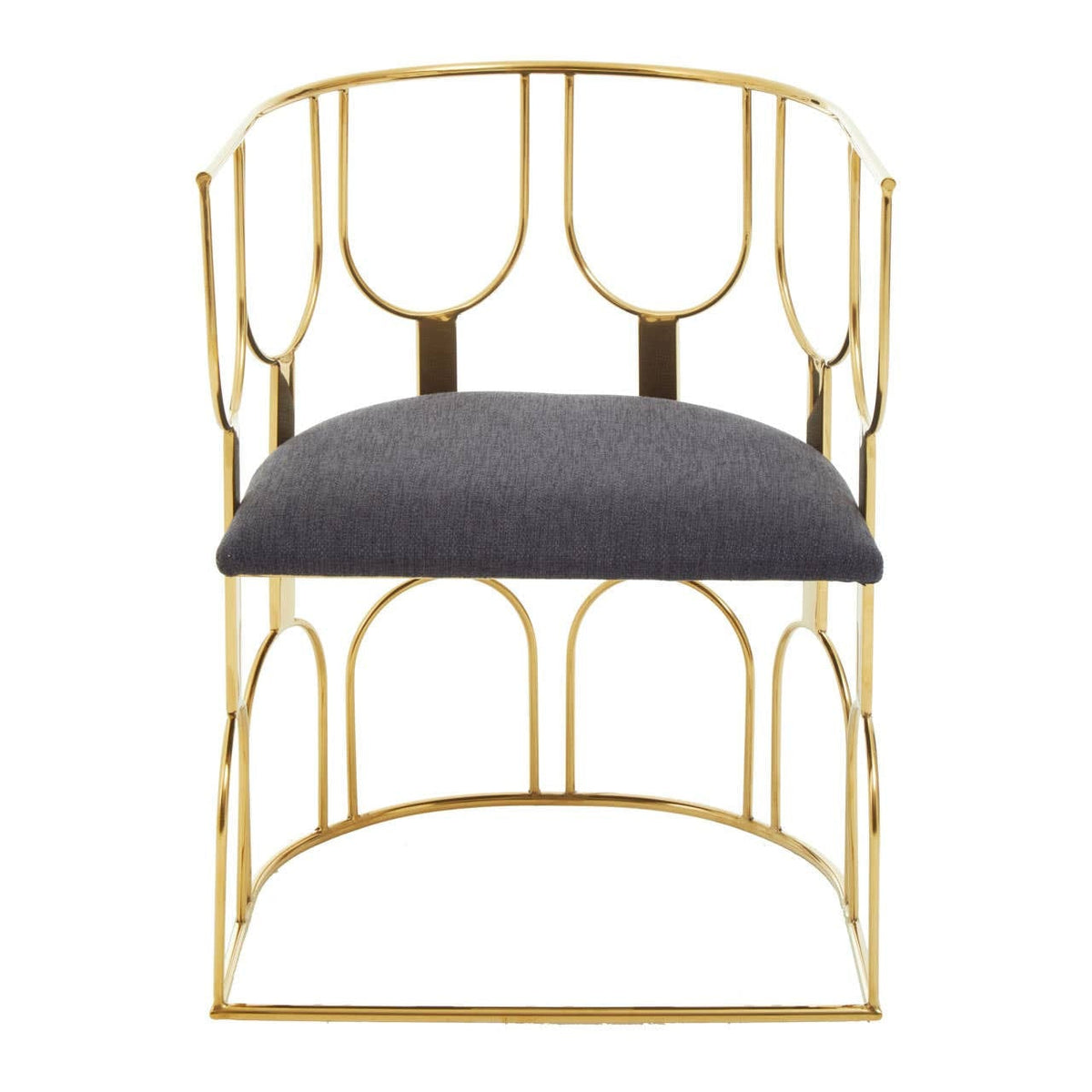 Hamilton Interiors Living Azalea Black Dining Chair with Gold Frame House of Isabella UK