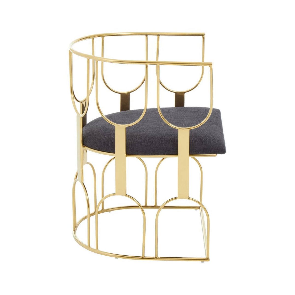 Hamilton Interiors Living Azalea Black Dining Chair with Gold Frame House of Isabella UK