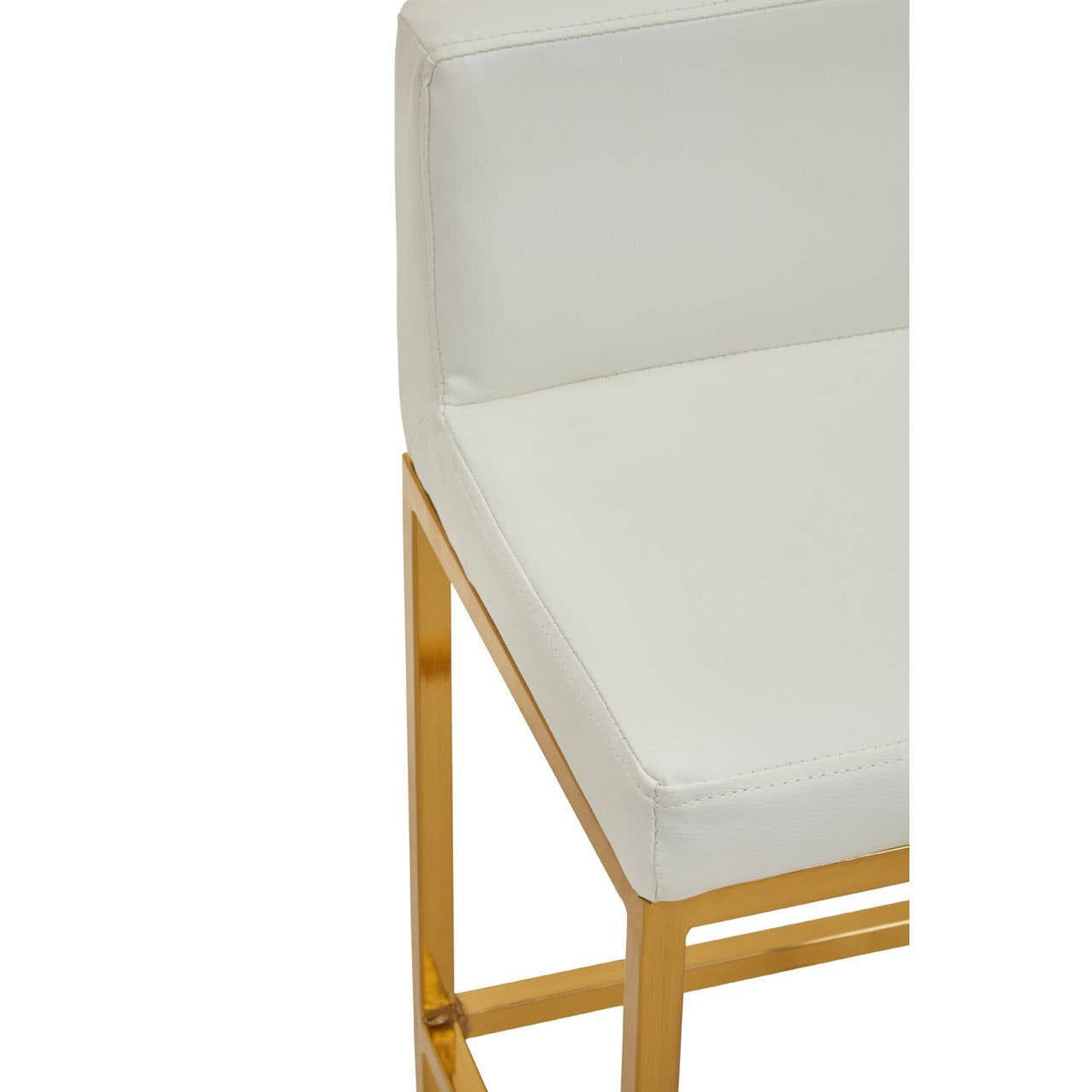 Hamilton Interiors Living Baina White And Gold Finish Bar Chair House of Isabella UK