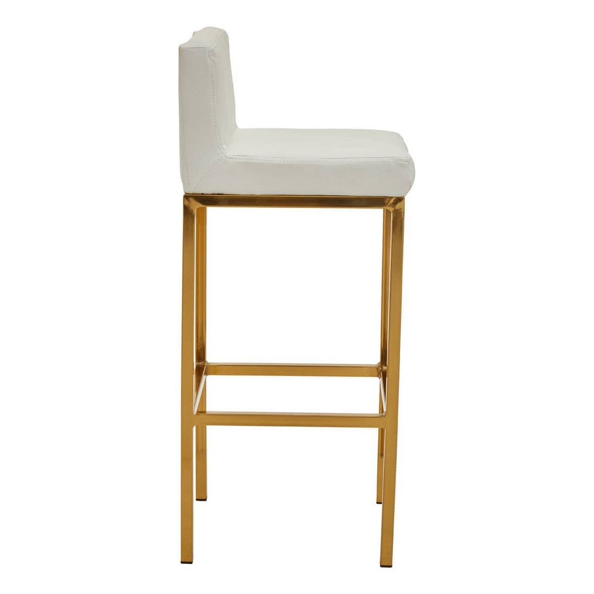 Hamilton Interiors Living Baina White And Gold Finish Bar Chair House of Isabella UK