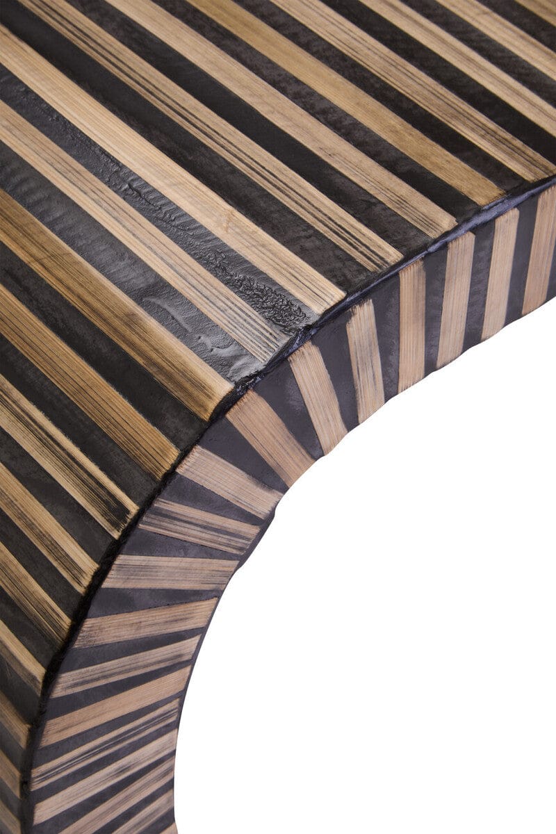 Hamilton Interiors Living Bambusa Bamboo Inlay Curved Coffee Table House of Isabella UK