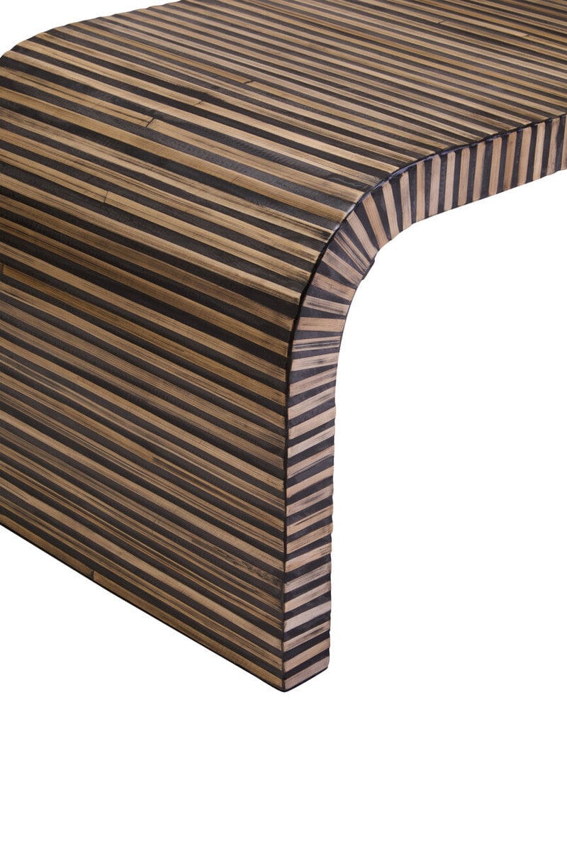 Hamilton Interiors Living Bambusa Bamboo Inlay Curved Coffee Table House of Isabella UK
