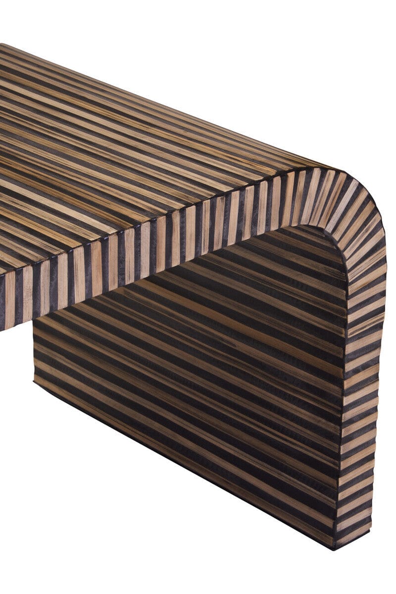 Hamilton Interiors Living Bambusa Bamboo Inlay Curved Coffee Table House of Isabella UK