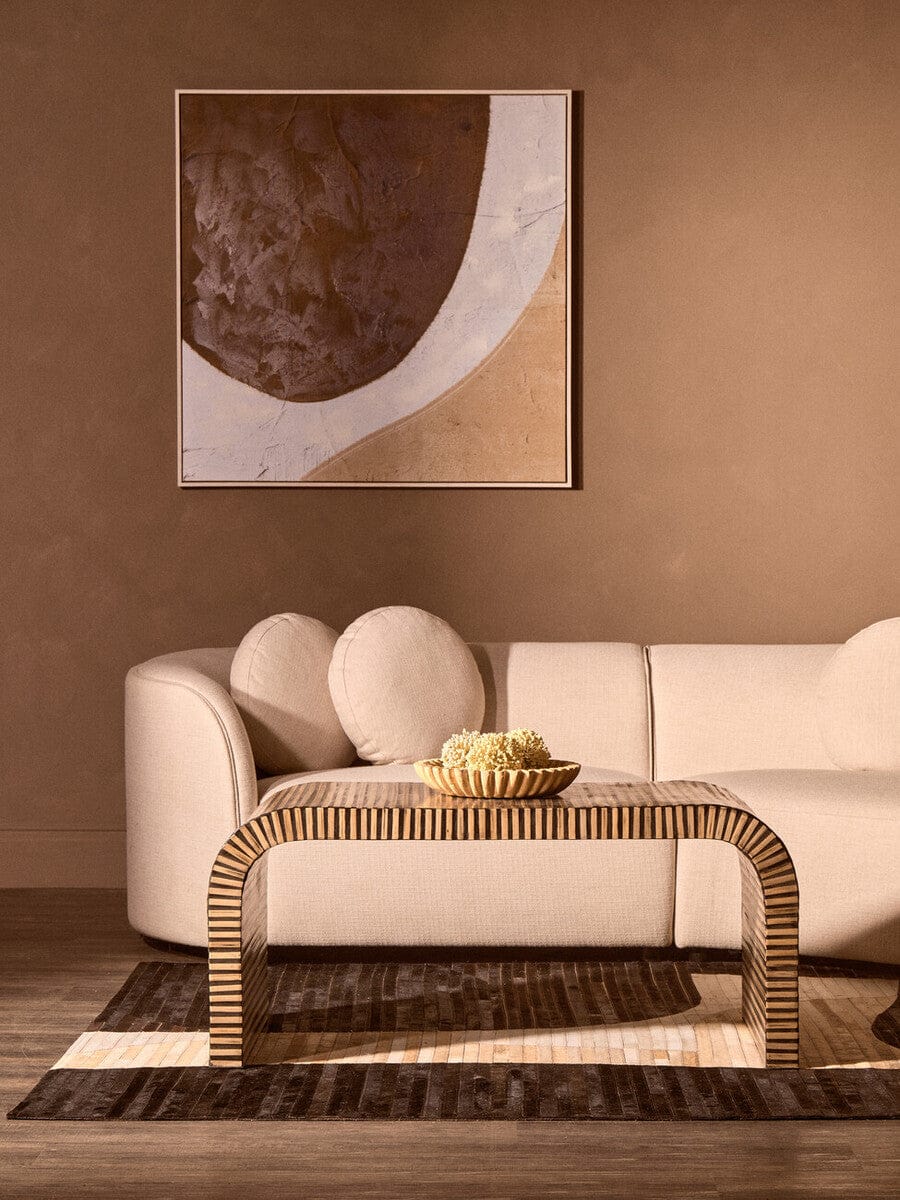 Hamilton Interiors Living Bambusa Bamboo Inlay Curved Coffee Table House of Isabella UK