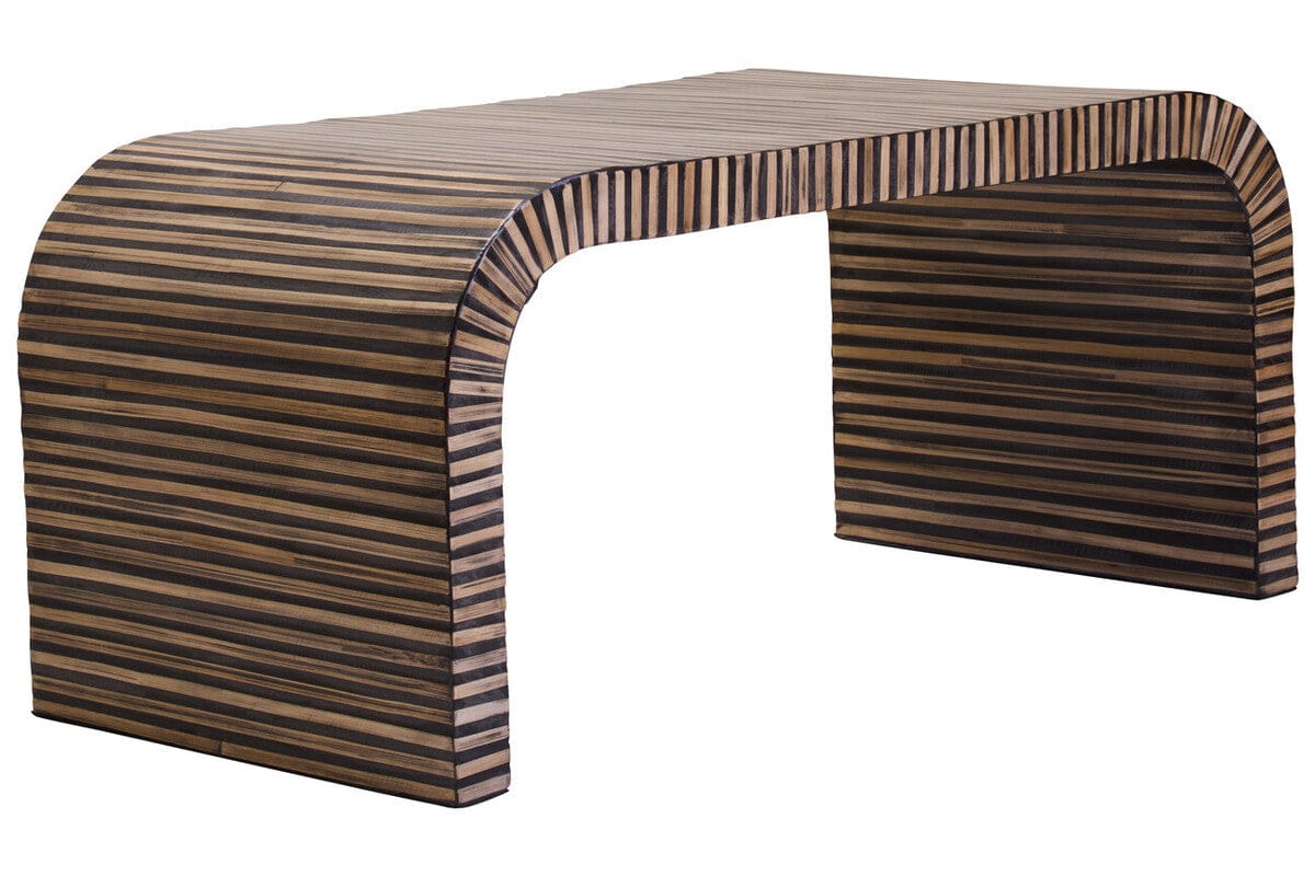 Hamilton Interiors Living Bambusa Bamboo Inlay Curved Coffee Table House of Isabella UK