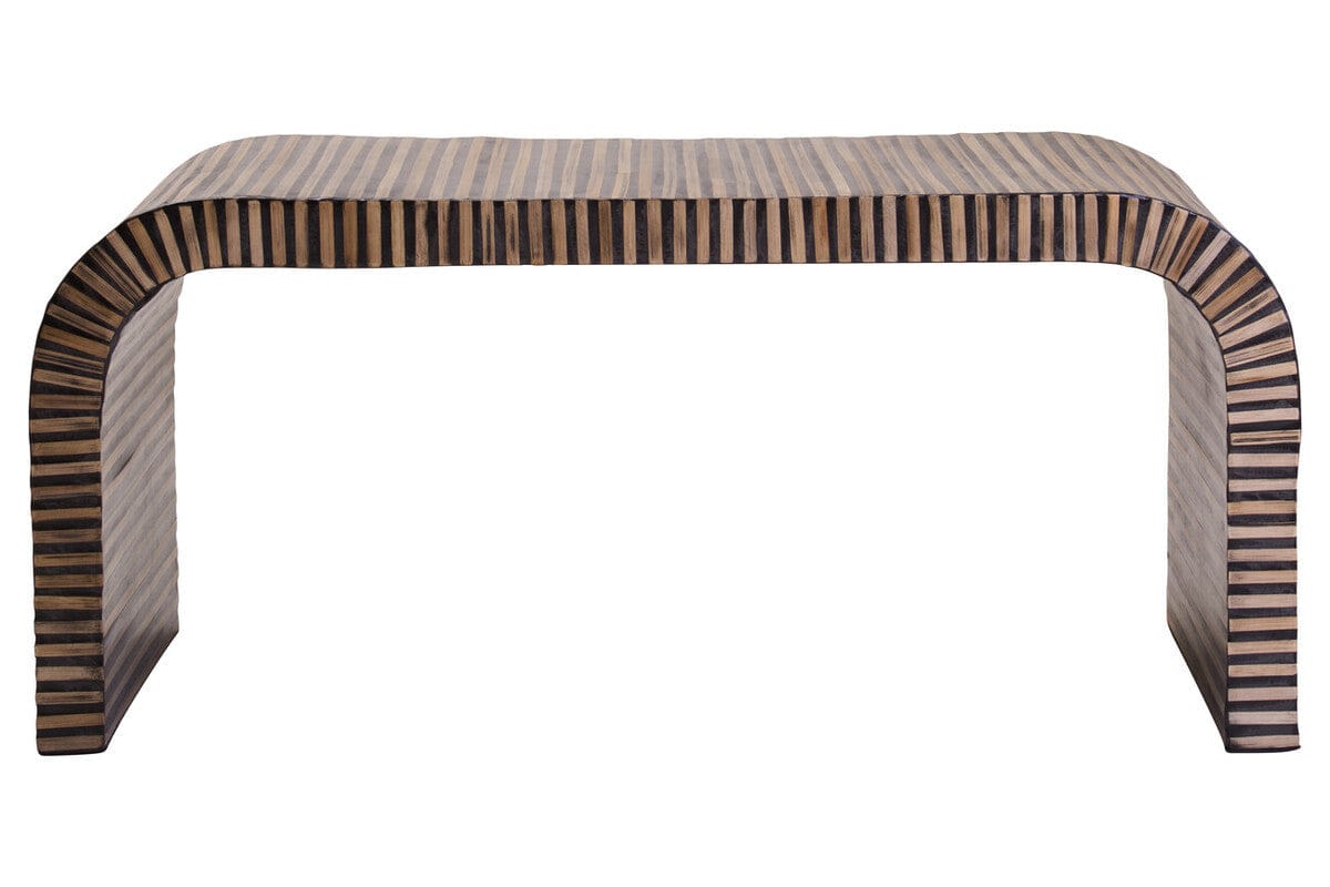 Hamilton Interiors Living Bambusa Bamboo Inlay Curved Coffee Table House of Isabella UK