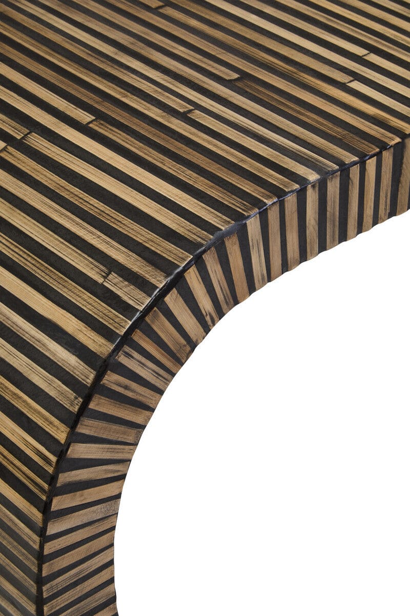 Hamilton Interiors Living Bambusa Bamboo Inlay Curved Console Table House of Isabella UK