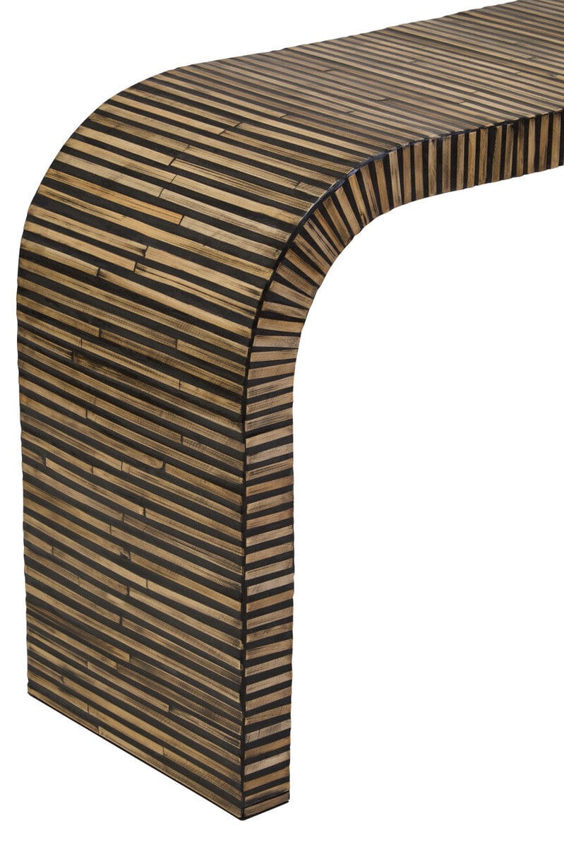 Hamilton Interiors Living Bambusa Bamboo Inlay Curved Console Table House of Isabella UK
