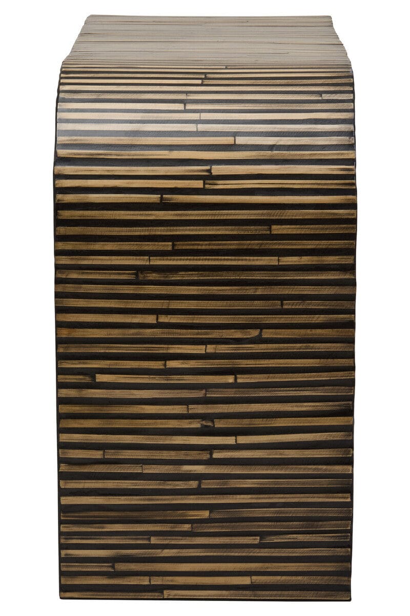Hamilton Interiors Living Bambusa Bamboo Inlay Curved Console Table House of Isabella UK
