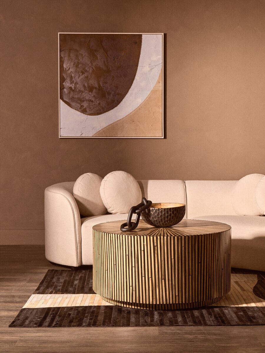Hamilton Interiors Living Bambusa Bamboo Inlay Round Coffee Table House of Isabella UK