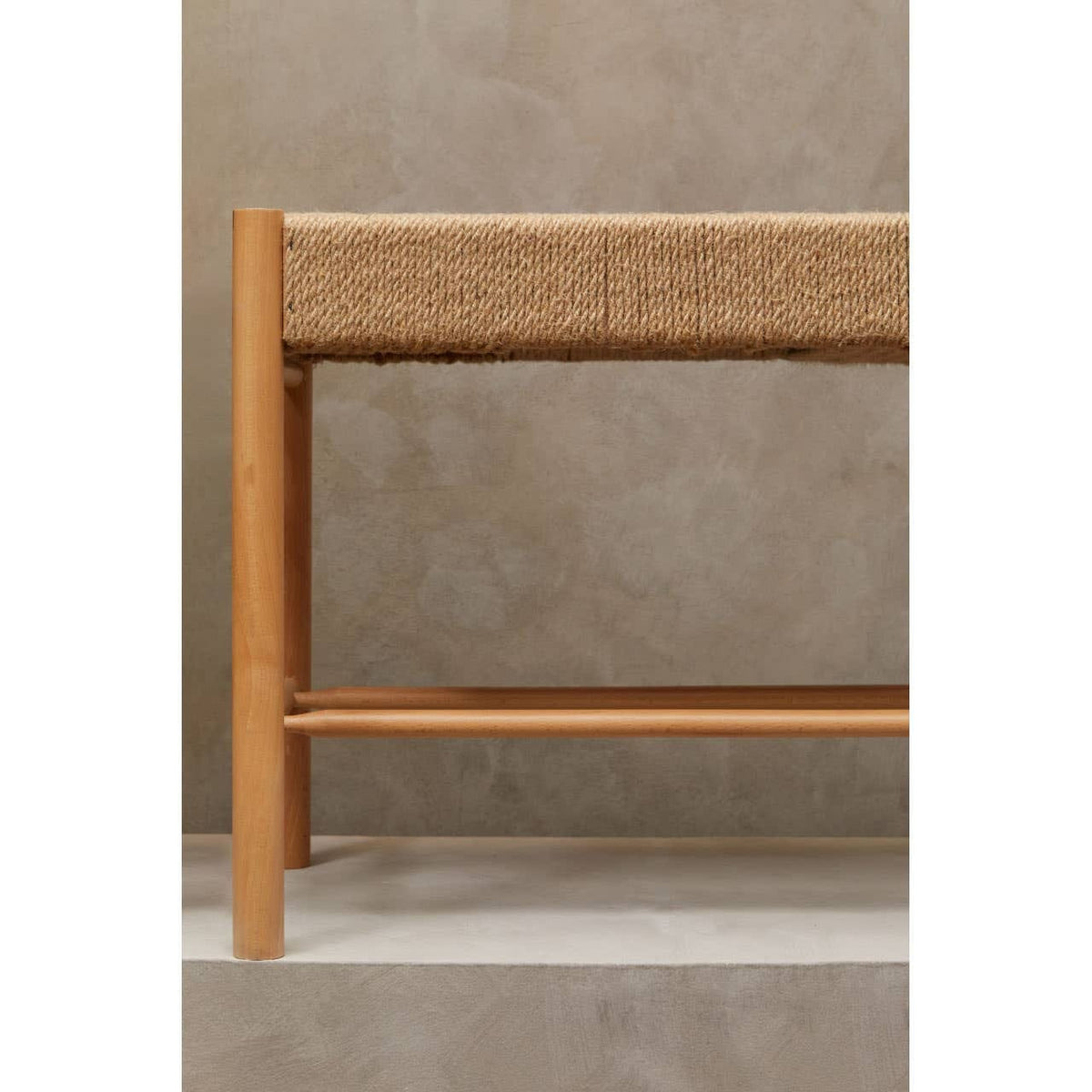 Hamilton Interiors Living Bandar Natural Rope and Beechwood Bench House of Isabella UK