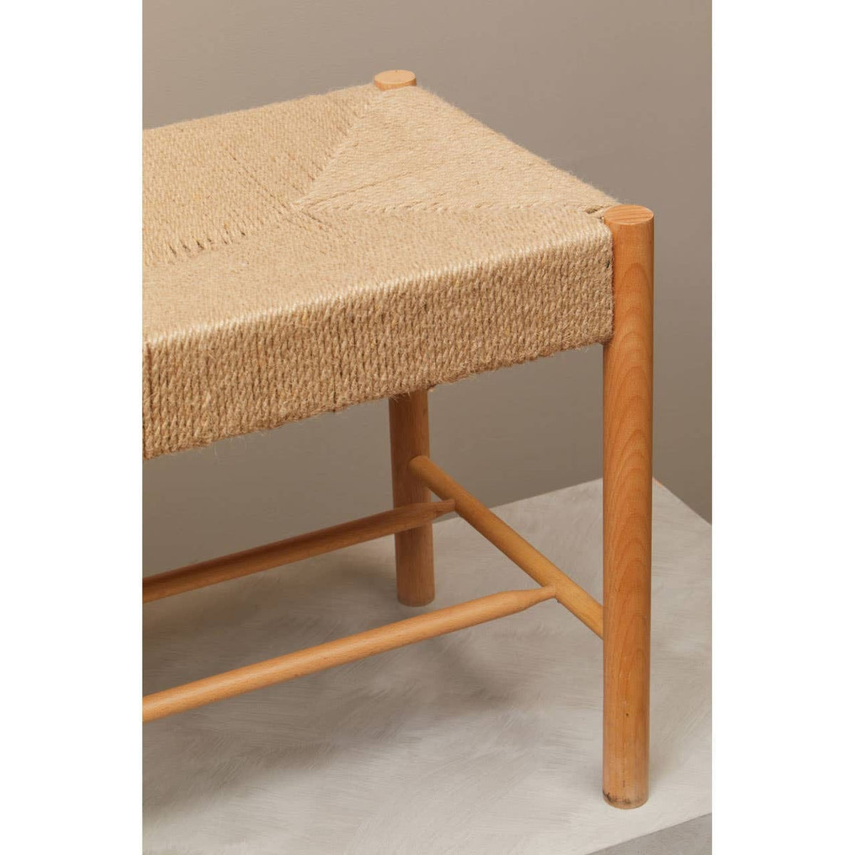 Hamilton Interiors Living Bandar Natural Rope and Beechwood Bench House of Isabella UK