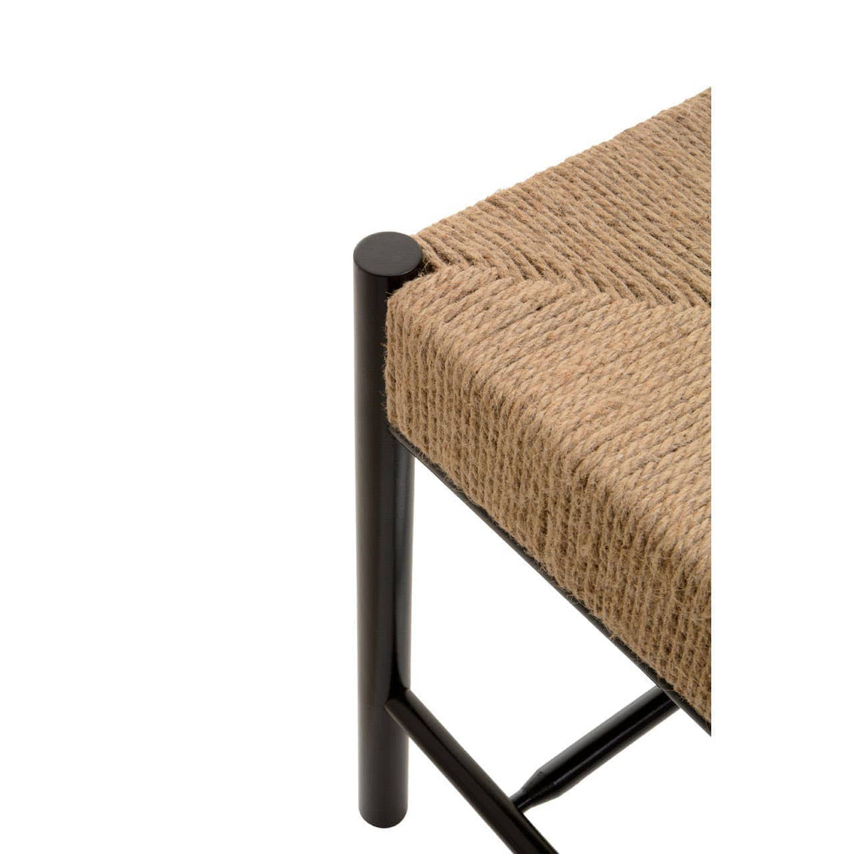 Hamilton Interiors Living Bandar Natural Rope and Black Wood Large Bench House of Isabella UK