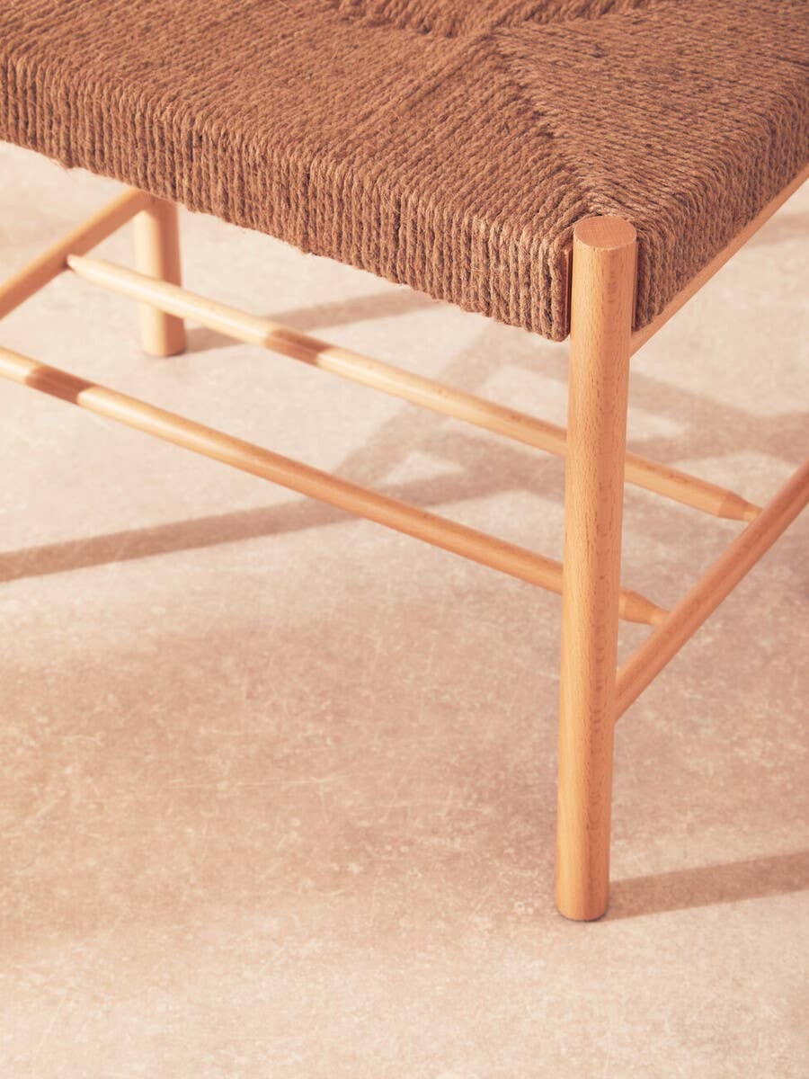 Hamilton Interiors Living Bandar Natural Rope Weave Small Bench House of Isabella UK