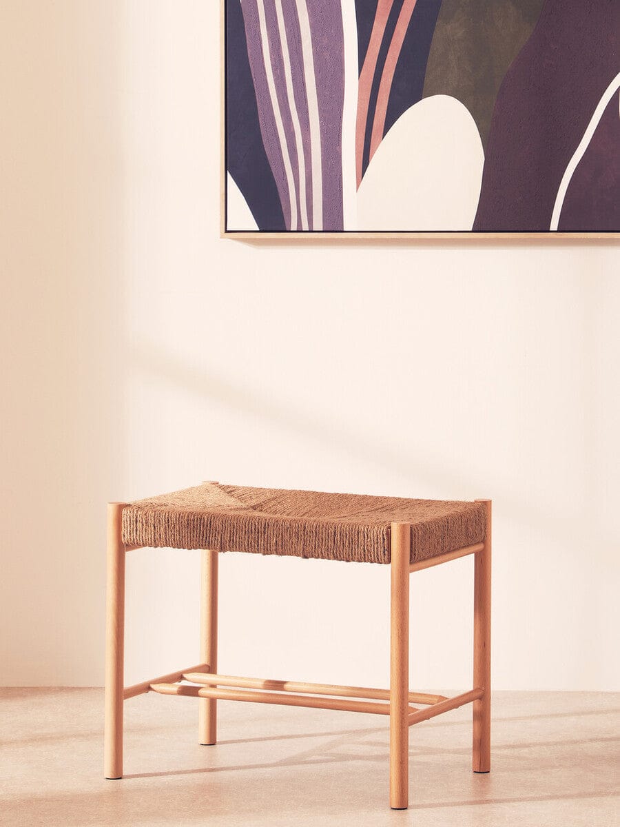 Hamilton Interiors Living Bandar Natural Rope Weave Small Bench House of Isabella UK
