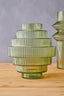 Hamilton Interiors Living Benka Large Green Ribbed Glass Vase House of Isabella UK