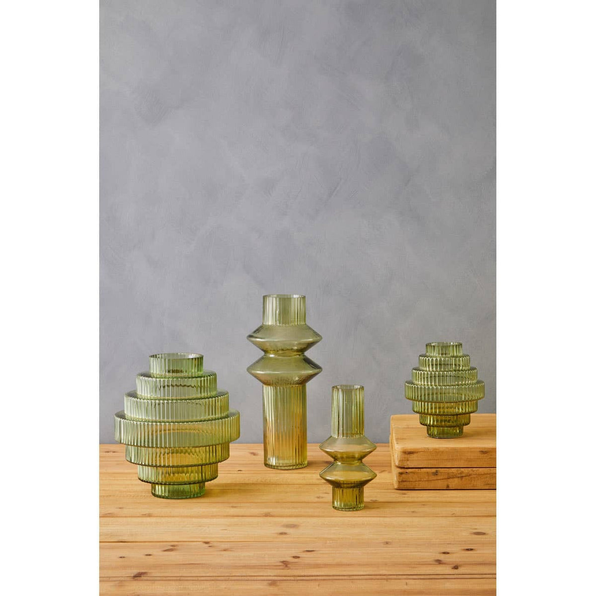 Hamilton Interiors Living Benka Small Green Glass Vase House of Isabella UK