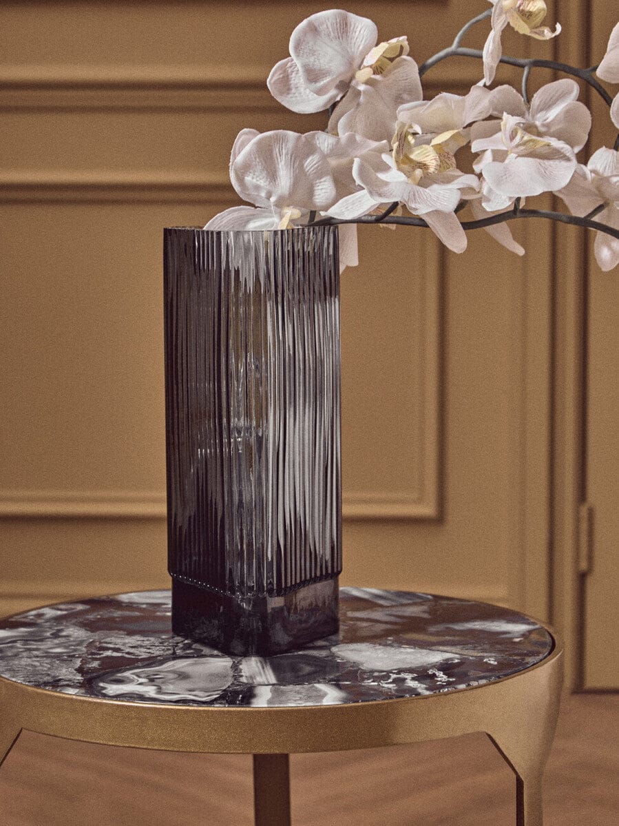 Hamilton Interiors Living Benka Small Grey Glass Vase House of Isabella UK
